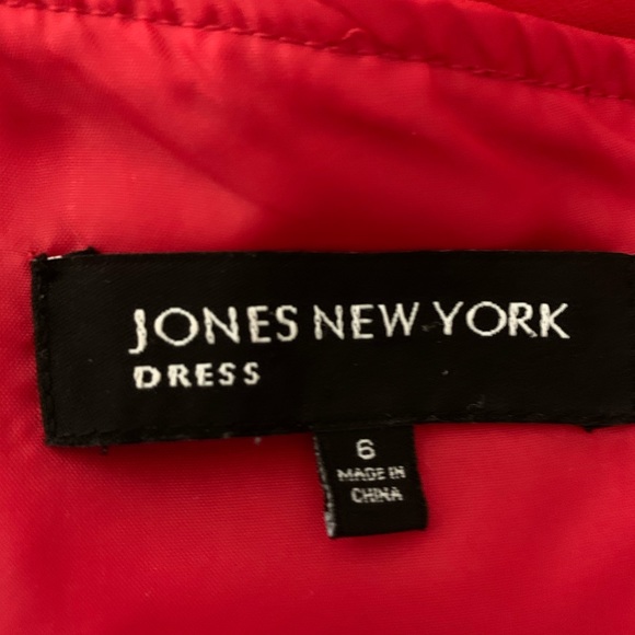 Jones New York V-Neck Women Sheath Dress Red - Picture 3 of 4